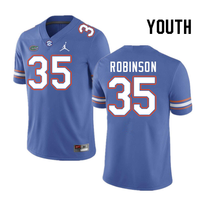 Youth #35 D'Antre Robinson Florida Gators College Football Jerseys Stitched-Royal